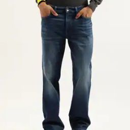 Men Lightly Washed Boot-Leg Fit Jeans-image-49