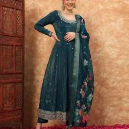 Women Embroidered Anarkali Kurta Set-image-82