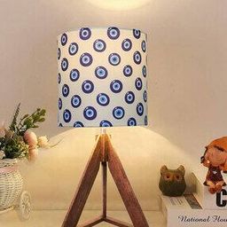Evil-Eye Print Wooden Table Lamp-image-2