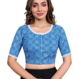 Women Printed Front Open Blouse-96