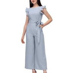 Striped Jumpsuit with Belt-image-30
