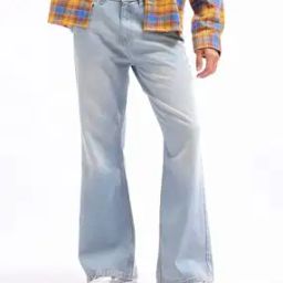 Men Lightly Washed Bootcut Jeans-picture-4