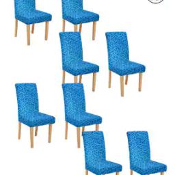 Pack of 8 Geometric Print Chair Cover-image-26
