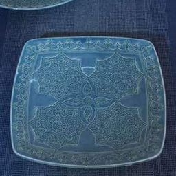 Floral Print Ceramic Casted Roma Platter Tray-18