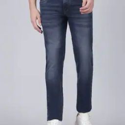Men Flat Front Mid Rise Full Length Regular Fit Casual Jeans-image-112