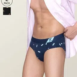 Pack of 2 Briefs with Elasticated Waistband-image-59