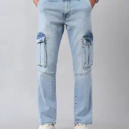 Men Slim Jeans with Insert Pockets-image-2