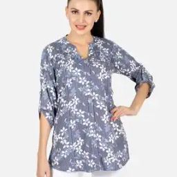 Floral Print Tunic with Pull-Up Tabs-image-79
