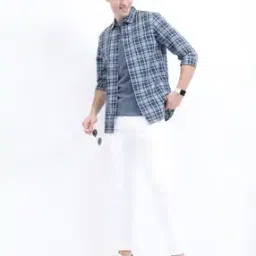 Men Checked Slim Fit Shirt with Patch Pocket-image-64