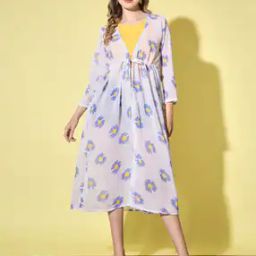 Floral Print Shrug with Front Tie-Up-32