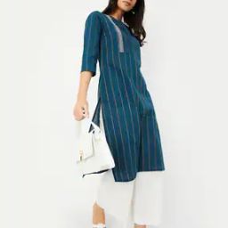 max Women Striped Embroidered Straight Kurta-picture-18
