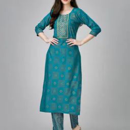 Women Embroidered Straight Kurta Set-image-15