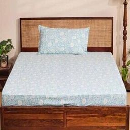  Cotton Printed Bed Sheet with Pillow Cover-42