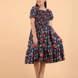Girls Printed Fit & Flare Dress-image-23