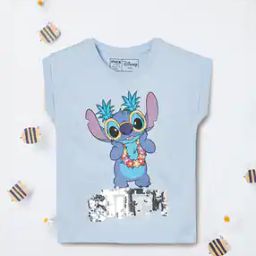 Girls Lilo and Stitch Print Top-image-1