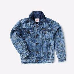 Printed Open-Front Denim Jacket-image-31
