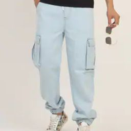Shein Ankle Length Cargo Style Jogger Jeans with Pockets-image-75