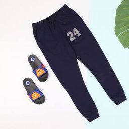 Drawstring Waist Joggers with Applique-image-77