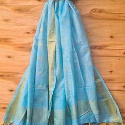 Handloom Woven Cotton Dupatta with Tassels-18