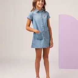 Girls A-Line Short Sleeve Dress-image-5
