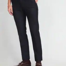 Slim Fit Flat-Front Trousers-image-49