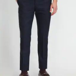 Slim Fit Flat-Front Trousers-image-27
