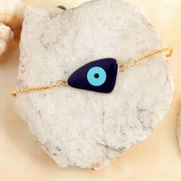 Gold-Plated Evil-Eye Beaded Bracelet Rakhi-28