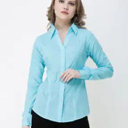 Slim Fit Shirt with Spread Collar-image-46