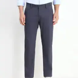 Men Straight Fit Flat-Front Trousers-picture-17