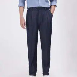men Flat Front Baggy Fit Trousers-image-24