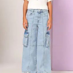 Girls Regular Fit Wide Jeans-image-34
