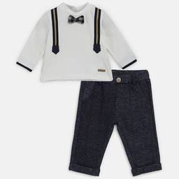 Round-Neck Suit Set with Bow-image-16