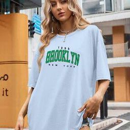 Women Typographic Print Round-Neck T-Shirt-image-39