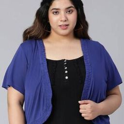 Open-Front Shrug with Short Sleeves-17