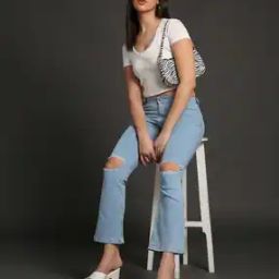Ripped Bootcut Jeans-image-7