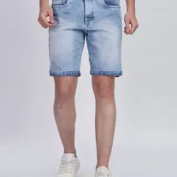 Men Flat Front Regular Fit Denim Shorts-image-28