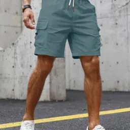 Men Regular Fit Shorts with Drawstrings-image-70