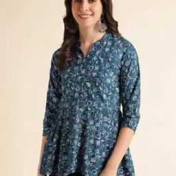 Floral Print Flared Tunic-image-65