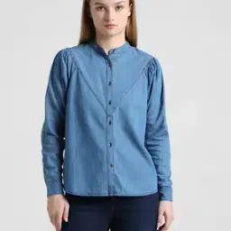 Button-Down Shirt with Mandarin Collar-image-39