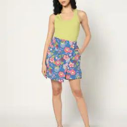 Women Floral Print A-Line Skort-image-44