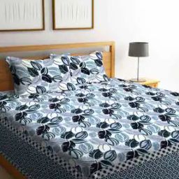 Tropical Print Double Bedcover with Pillow Covers-image-81