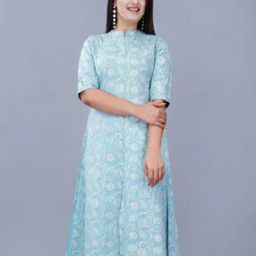 Women Floral Printed Straight Kurta-image-9