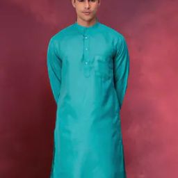  Men Regular Fit Cotton Self-design Long Kurta-image-26
