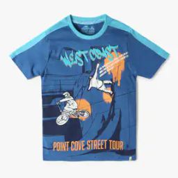 Boys Graphic Print Slim Fit Crew-Neck T-Shirt-image-95