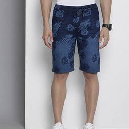 Men G-502 Leaf Print Regular Fit Denim Shorts-image-19