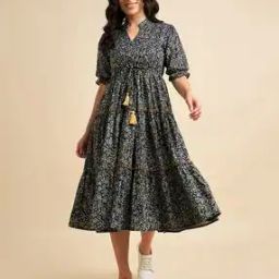 Floral Print Fit and Flare Dress-image-17