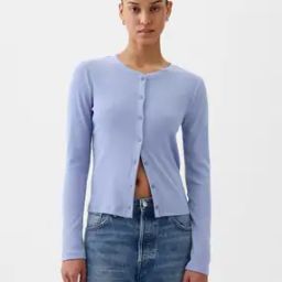 Women Full-Sleeves Button-Front Ribbed Top-3