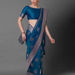 Banarasi Woven Saree with Tassels-image-32