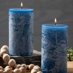 Set of 2 Pineapple Scented Rustic Pillar Candles-picture-26