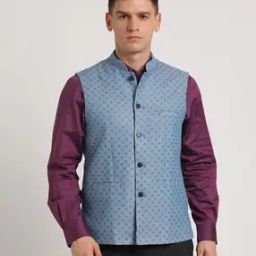 Men Patterned Slim Fit Nehru Jacket-picture-46